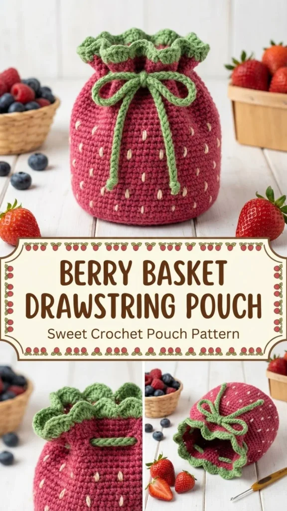 Berry Basket Drawstring Pouch for stylish storage of berries and more