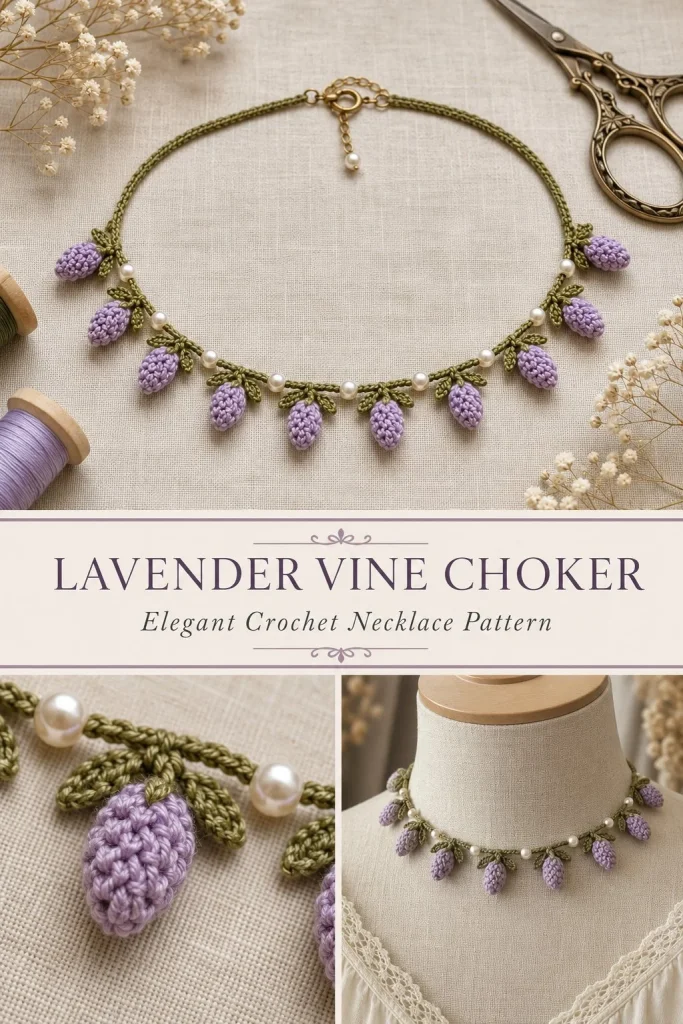 Lavender Vine Choker showcasing intricate design and vibrant color.
