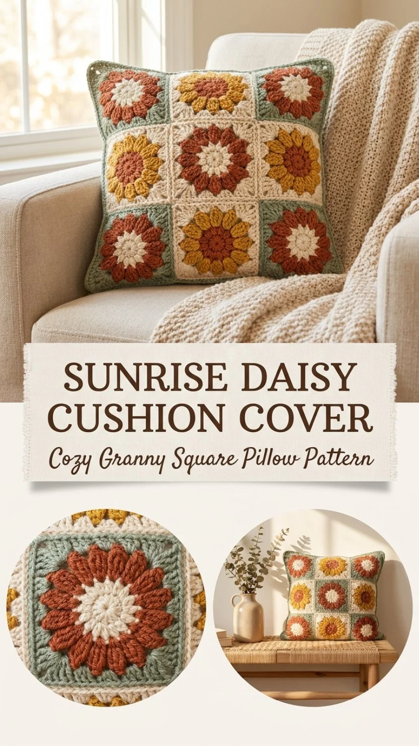 Sunrise Daisy Cushion Cover featuring vibrant floral designs for home decor