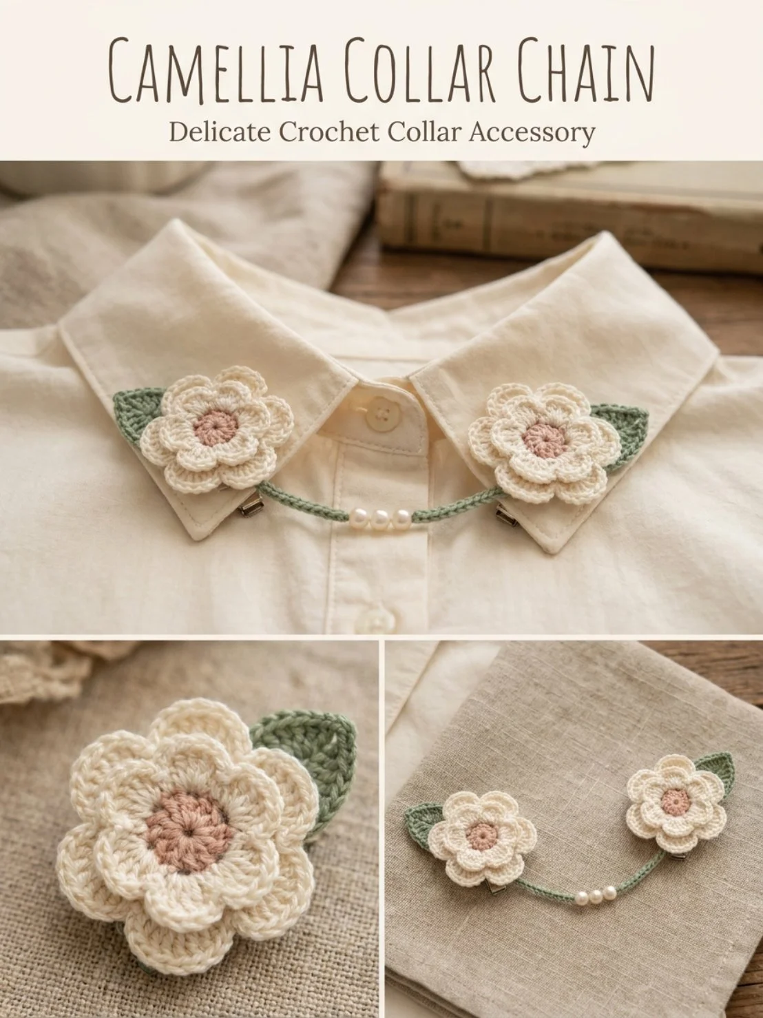 Elegant Camellia Collar Chain for stylish accessorizing and statement jewelry.