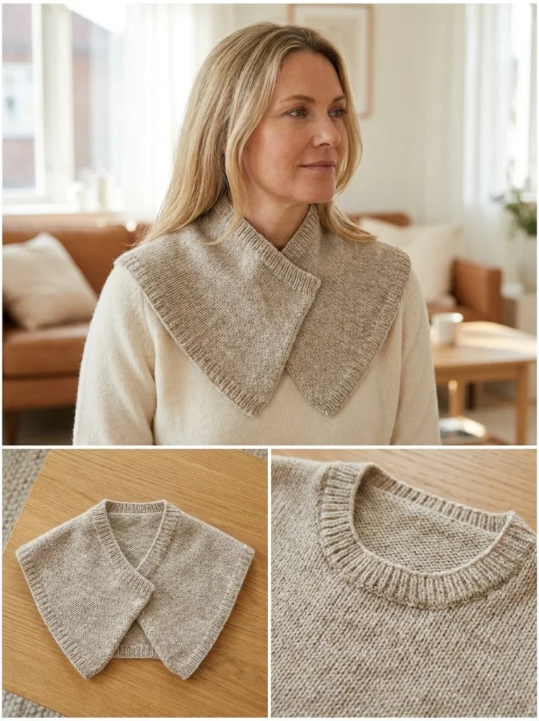 Handmade easy knit collar neck piece for stylish outfits