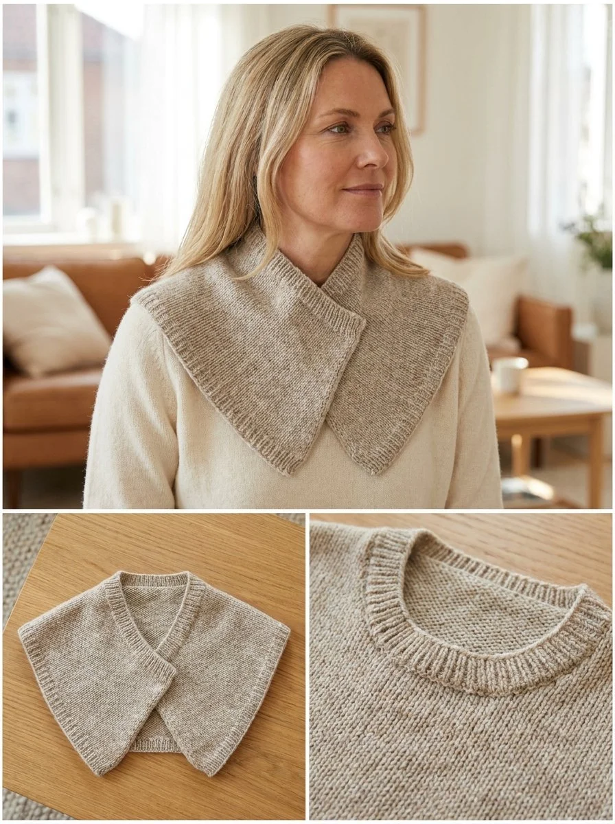 Handmade easy knit collar neck piece for stylish outfits