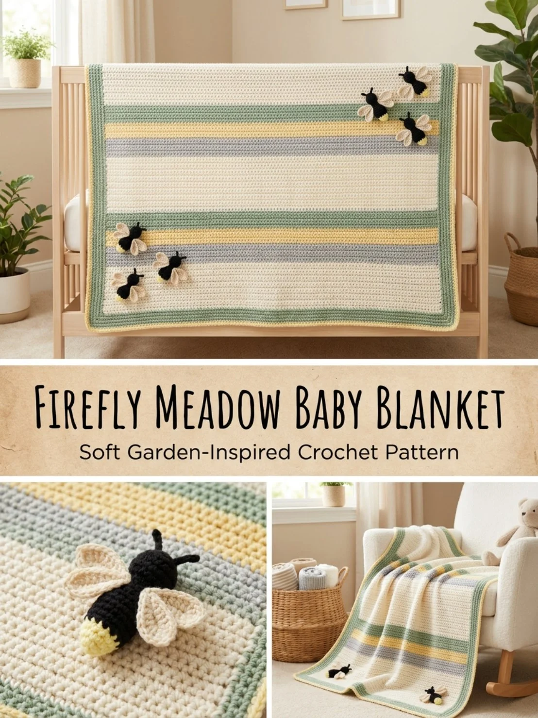 Firefly Meadow Baby Blanket in a soft, comforting design for infants.