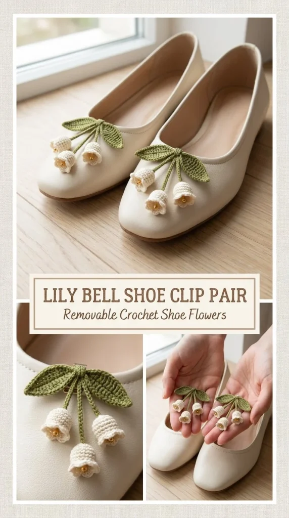 Lily Bell crochet shoe clips set for stylish footwear embellishment