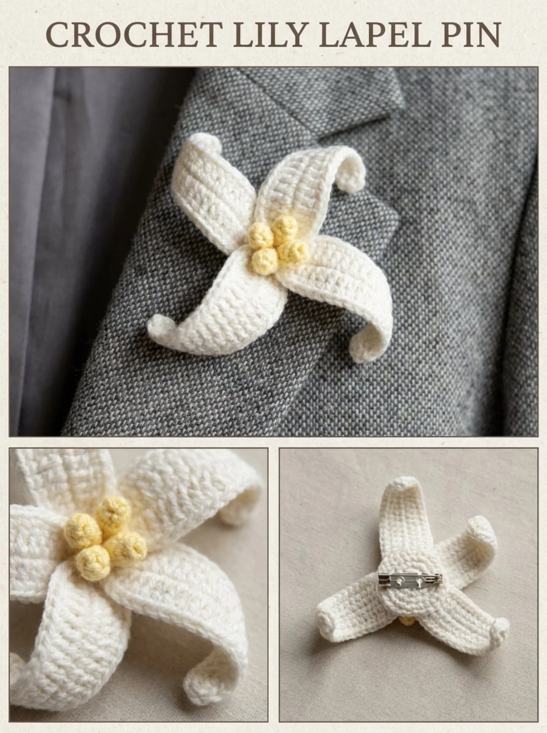 Elegant Lily Lapel Pin for stylish outfits and accessories