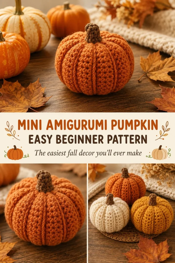 Mini amigurumi pumpkin crochet pattern for beginners