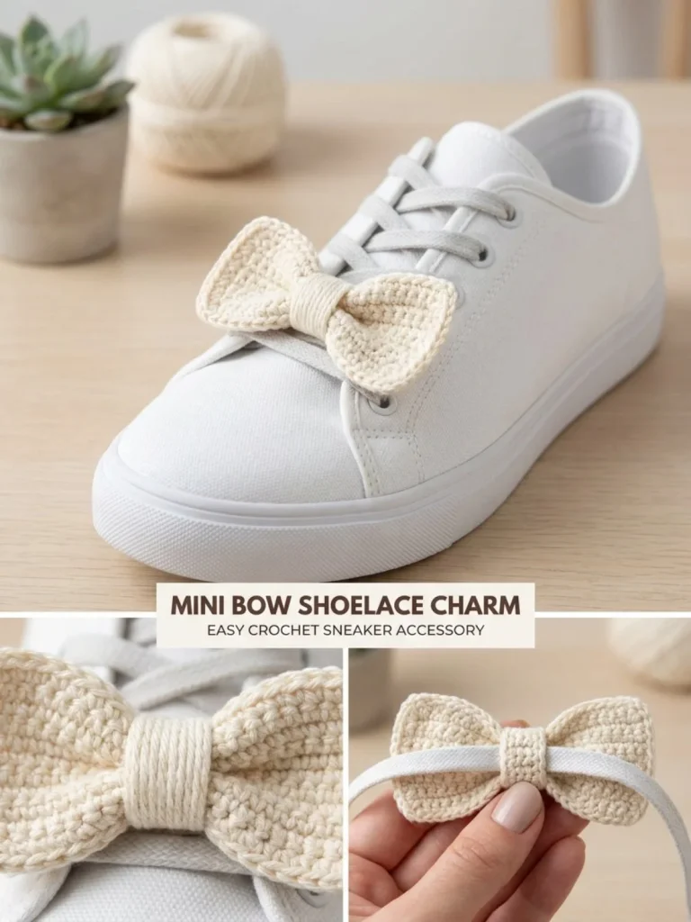 Mini Bow Shoelace Charm for stylish footwear decoration
