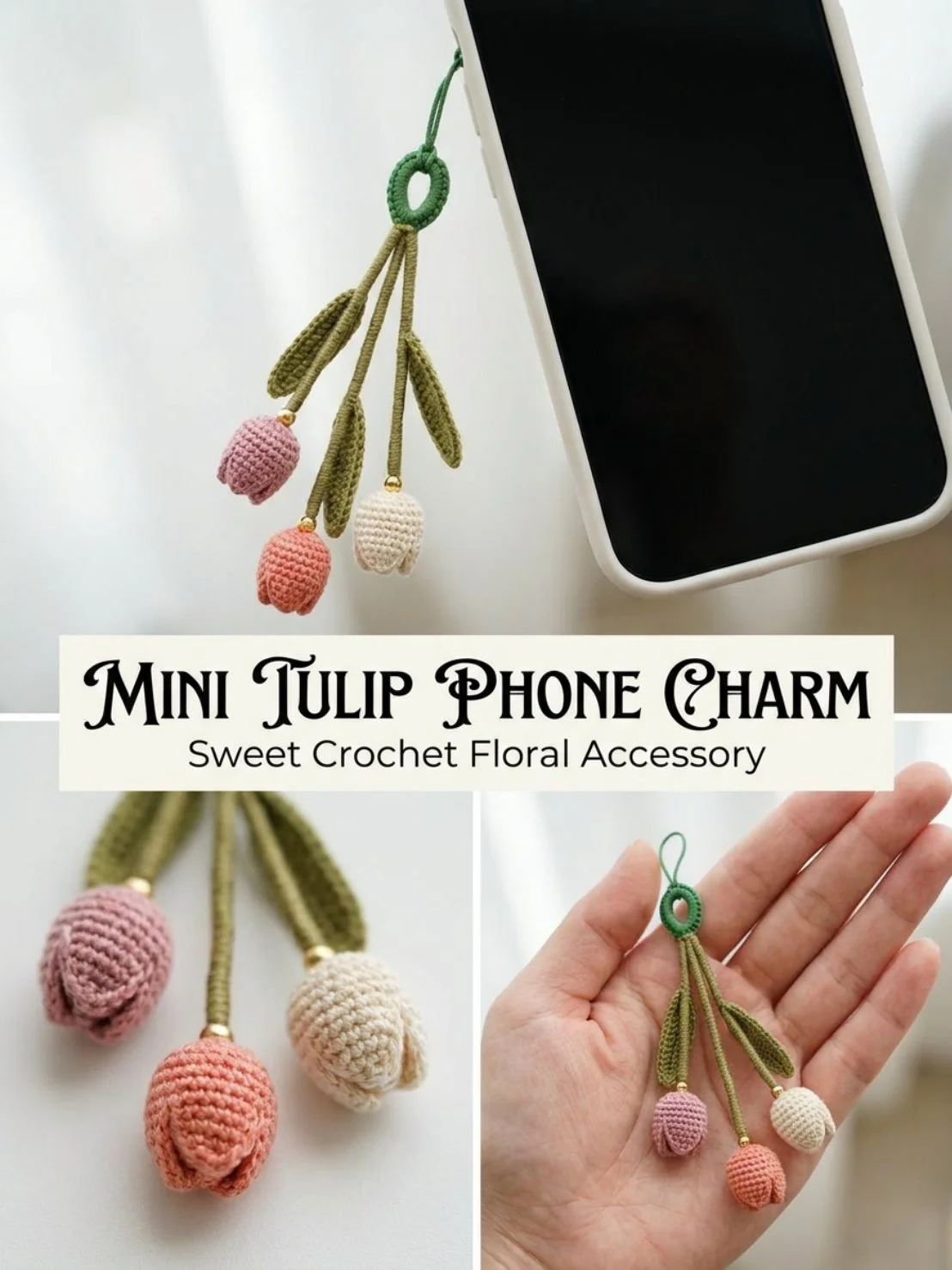 Mini Tulip Phone Charm for stylish phone accessories