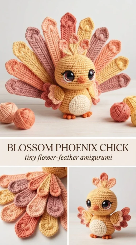 Blossom Phoenix Chick Amigurumi