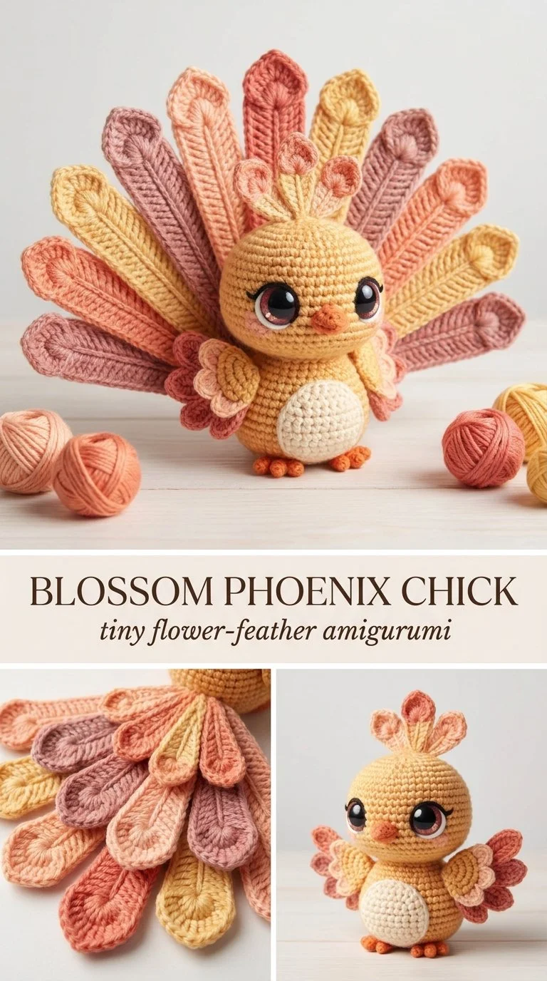 Blossom Phoenix Chick Amigurumi