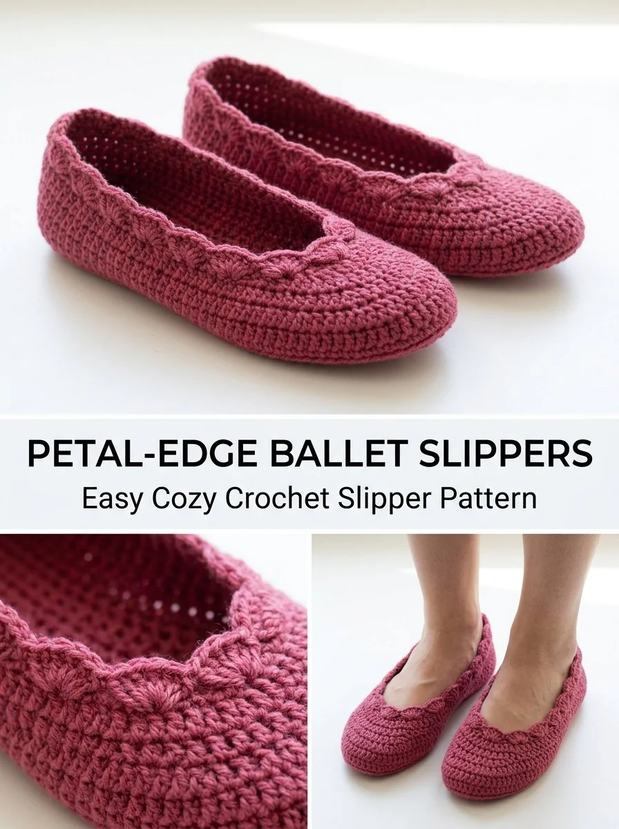 Pair of elegant petal-edge ballet slippers designed for comfort and style.