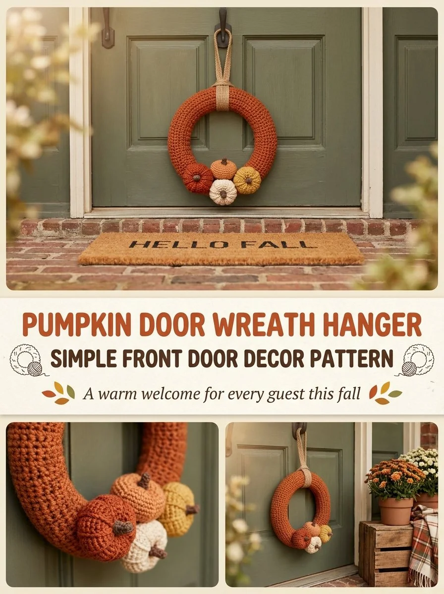 Elegant Pumpkin Door Wreath Hanger for festive front door decoration