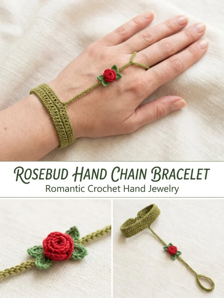 Elegant Rosebud Hand Chain Bracelet for stylish wear