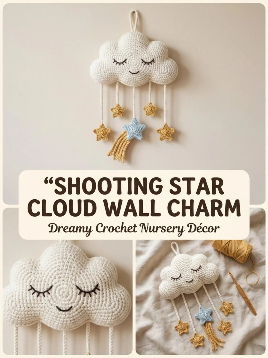 Shooting Star Cloud Wall Charm for dreamy home decor