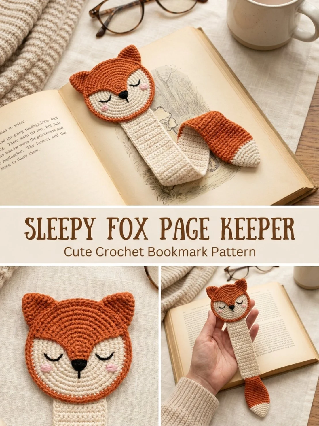 Charming Sleepy Fox Page Keeper design for bookmarking pages