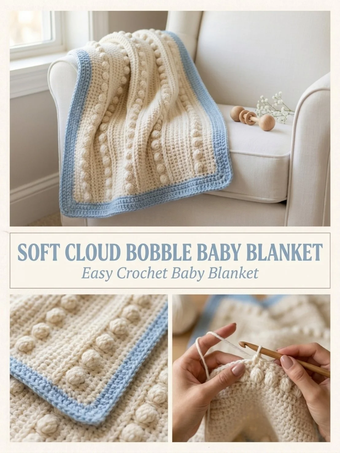 Soft Cloud Bobble Baby Blanket for infants - cozy and stylish