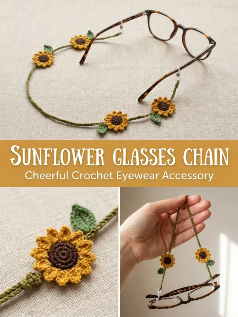 Sunflower glasses chain for eyewear, stylish and functional accessory