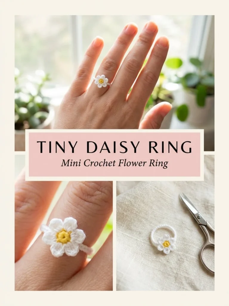 Tiny Daisy Ring showcasing intricate floral design.
