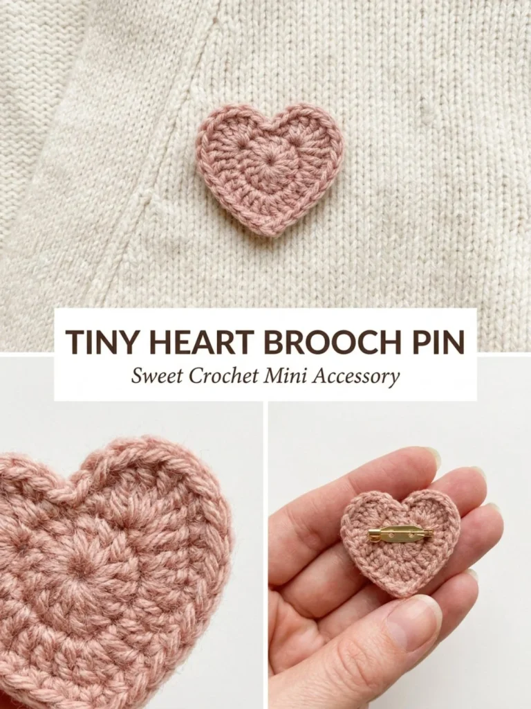 Tiny heart brooch pin for a stylish accessory and heartfelt gift
