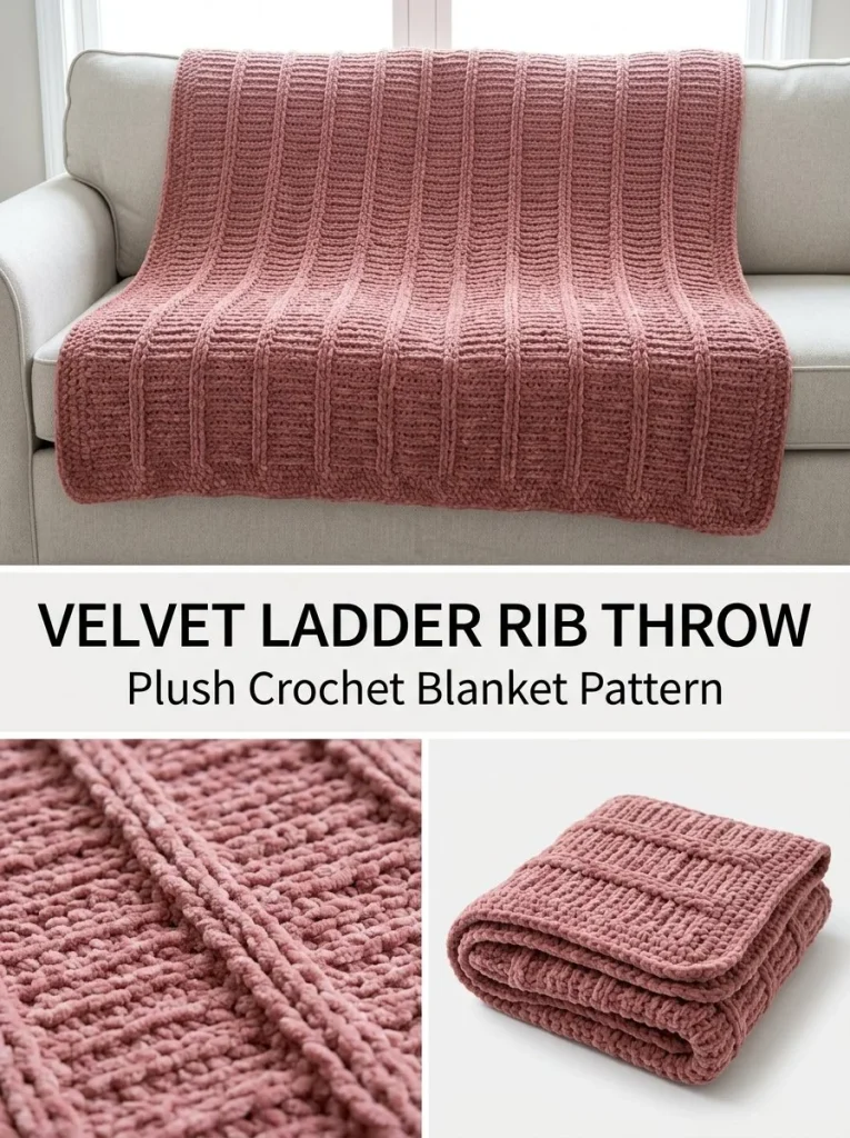 Velvet Ladder Rib Throw for cozy and stylish home decor