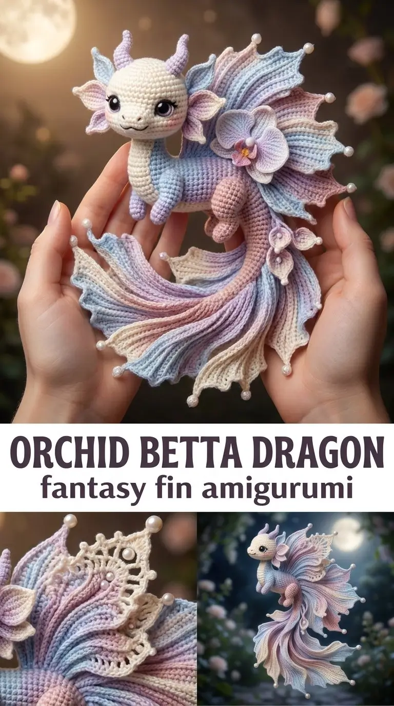 Moonlit Orchid Betta Dragon Amigurumi