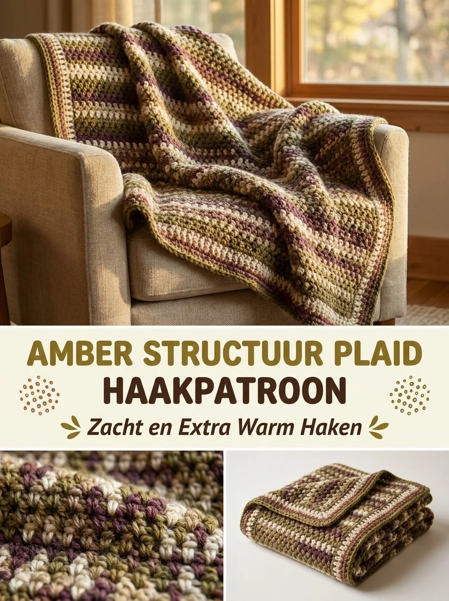 Amber Structuur Plaid - Soft and Extra Warm Crochet Blanket