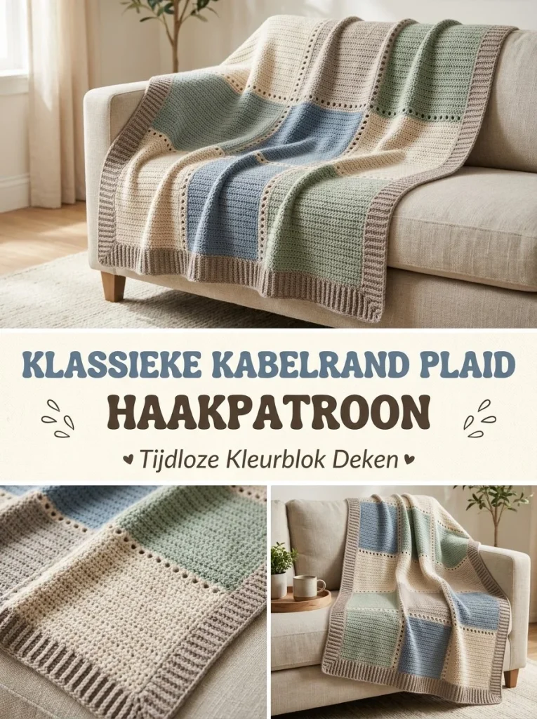 Kabelrand Plaid in classic color block pattern for home decor