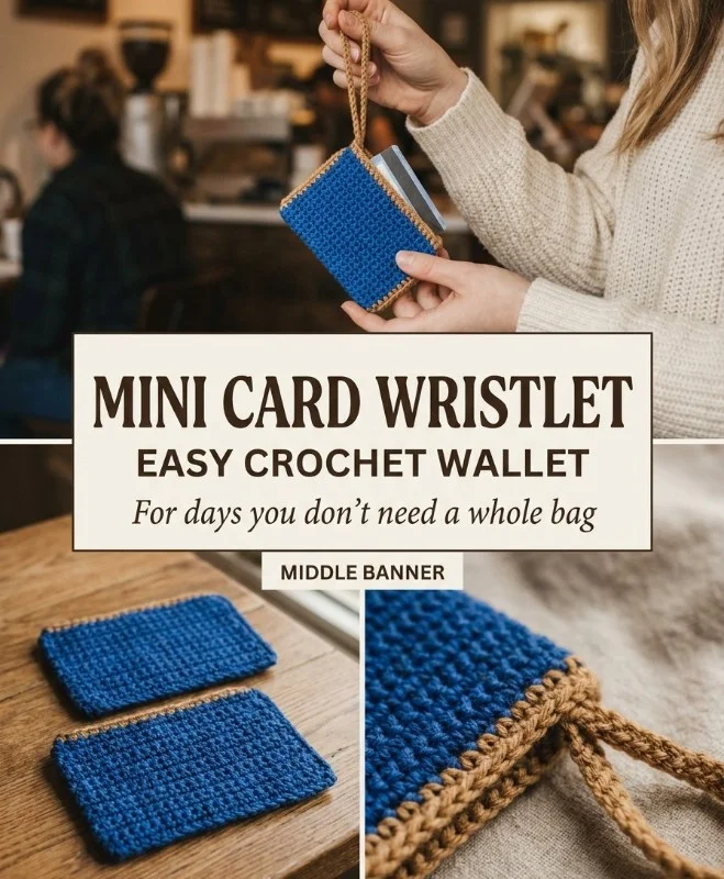 Crochet wallet pattern for a stylish Mini Card and Cash Wristlet