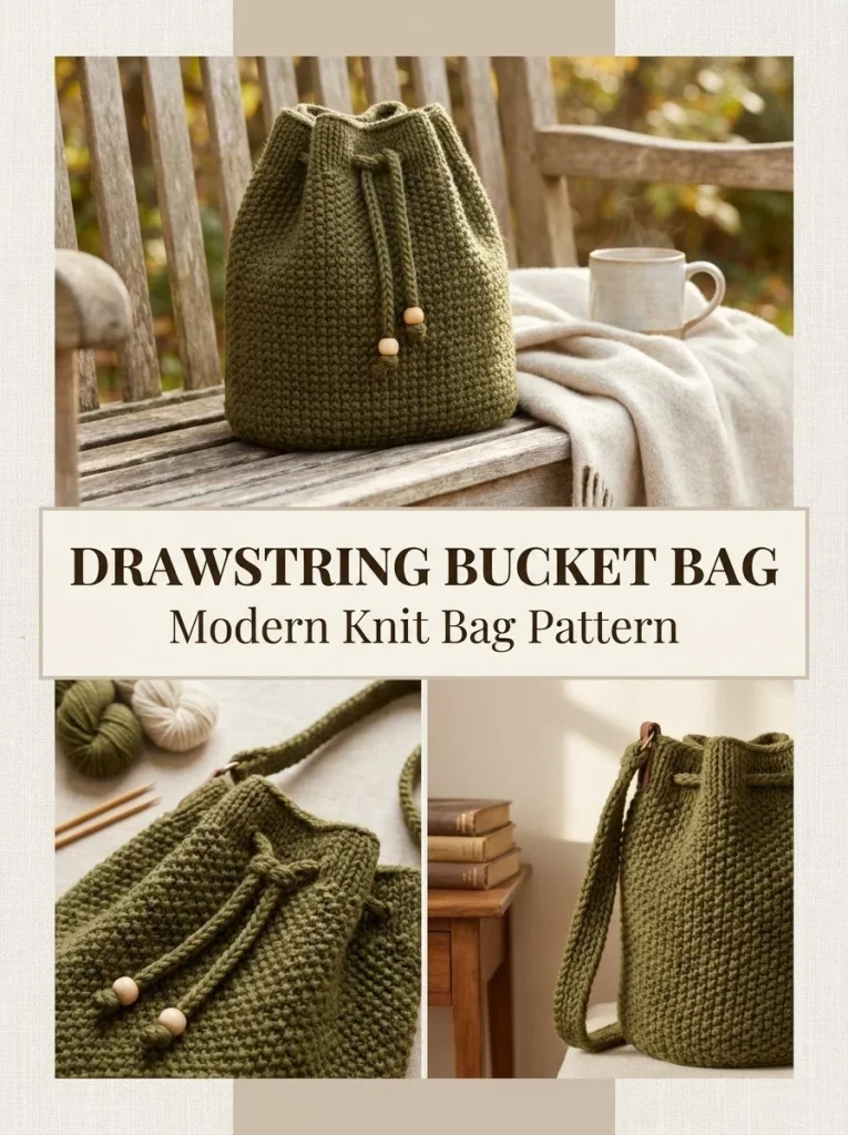 Olive Drawstring Bucket Bag for stylish and functional accessorizing
