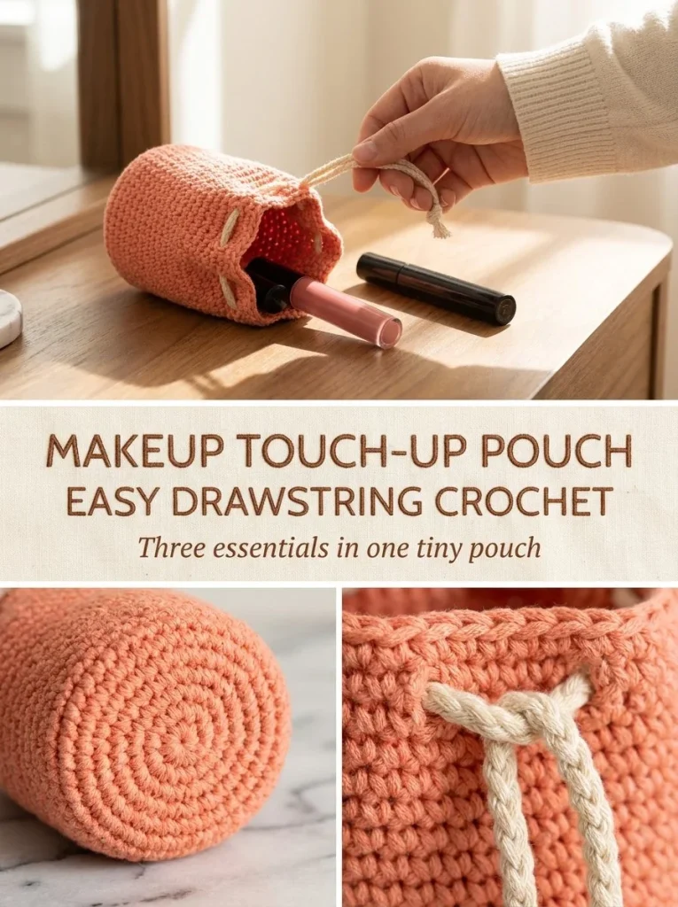 Easy crochet travel organizer for passport and travel cards.