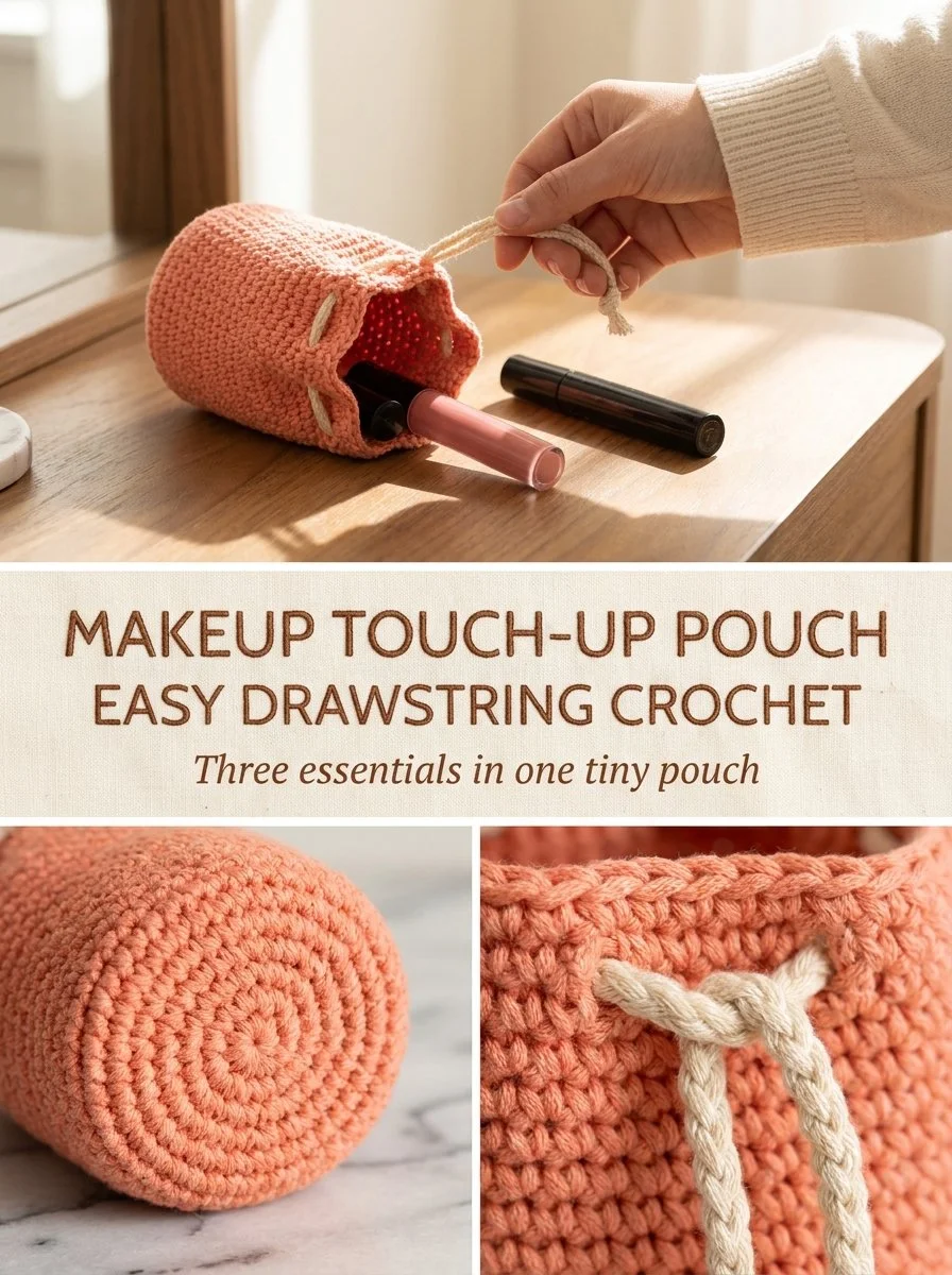 Easy crochet travel organizer for passport and travel cards.