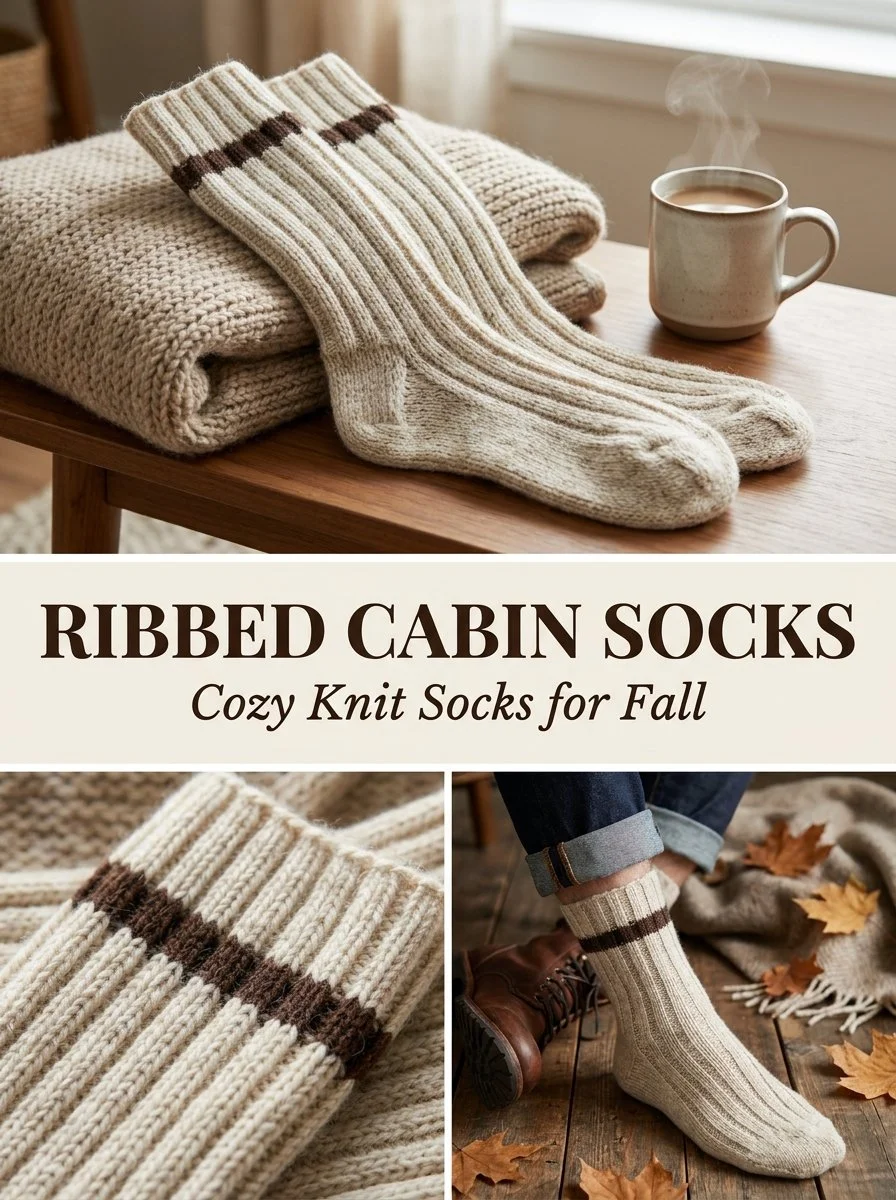 Cozy Ribbed Cabin Knee Socks for warmth and style in cold weather