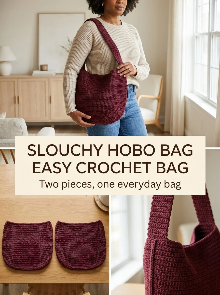 Slouchy crochet shoulder bag, a stylish and practical accessory for everyday use