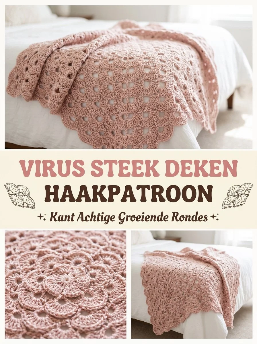 Intricate Virus Steek Deken Haken showcasing growing round patterns.